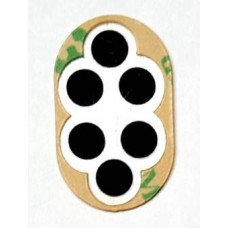 Single Button With 6 Contacts 16x26mm Oval